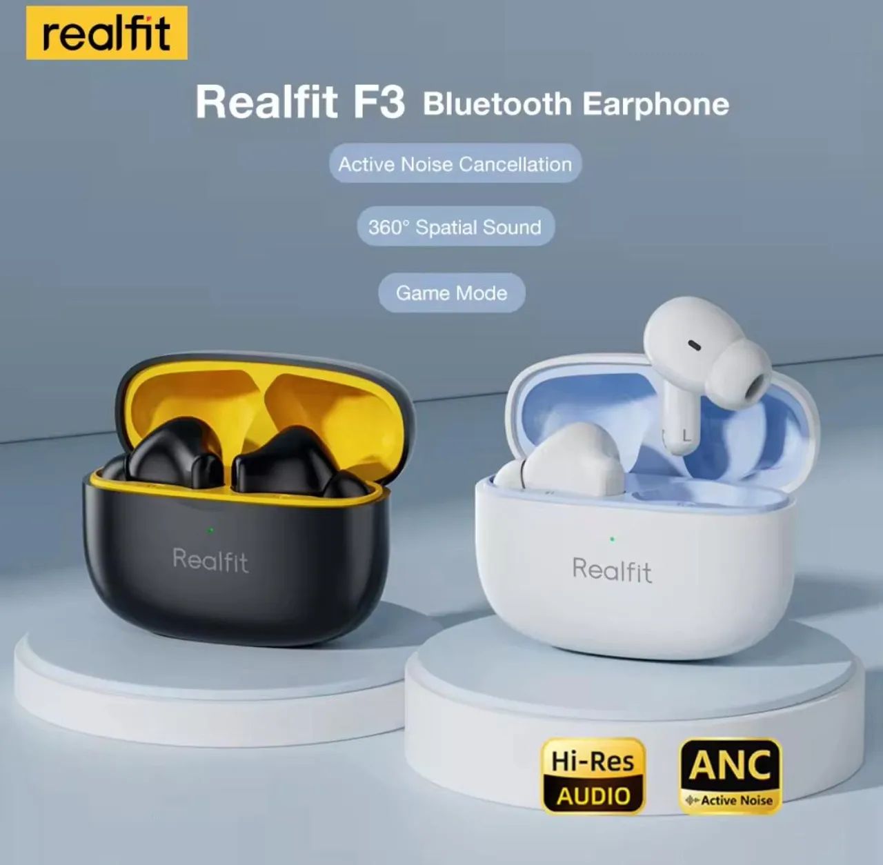 Fones de ouvido sem fio Realfit F3 Anc Bluetooth 5.4 - Foto 2