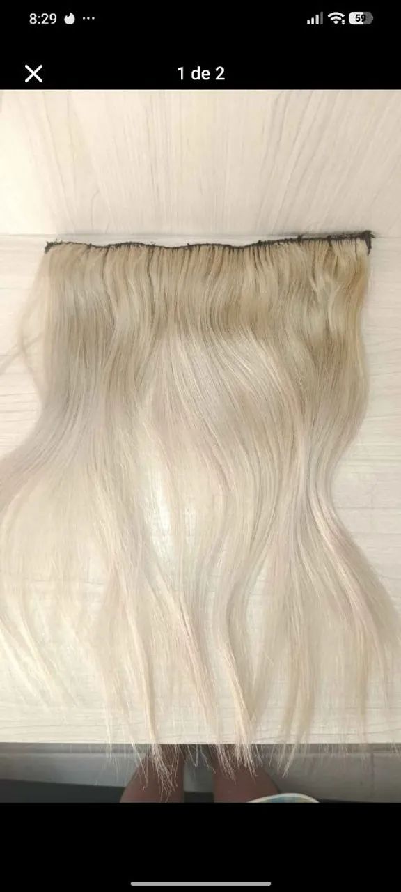 PROMOOOO Vendo Mega hair brasileiro loiro com 75 gramas - Foto 2