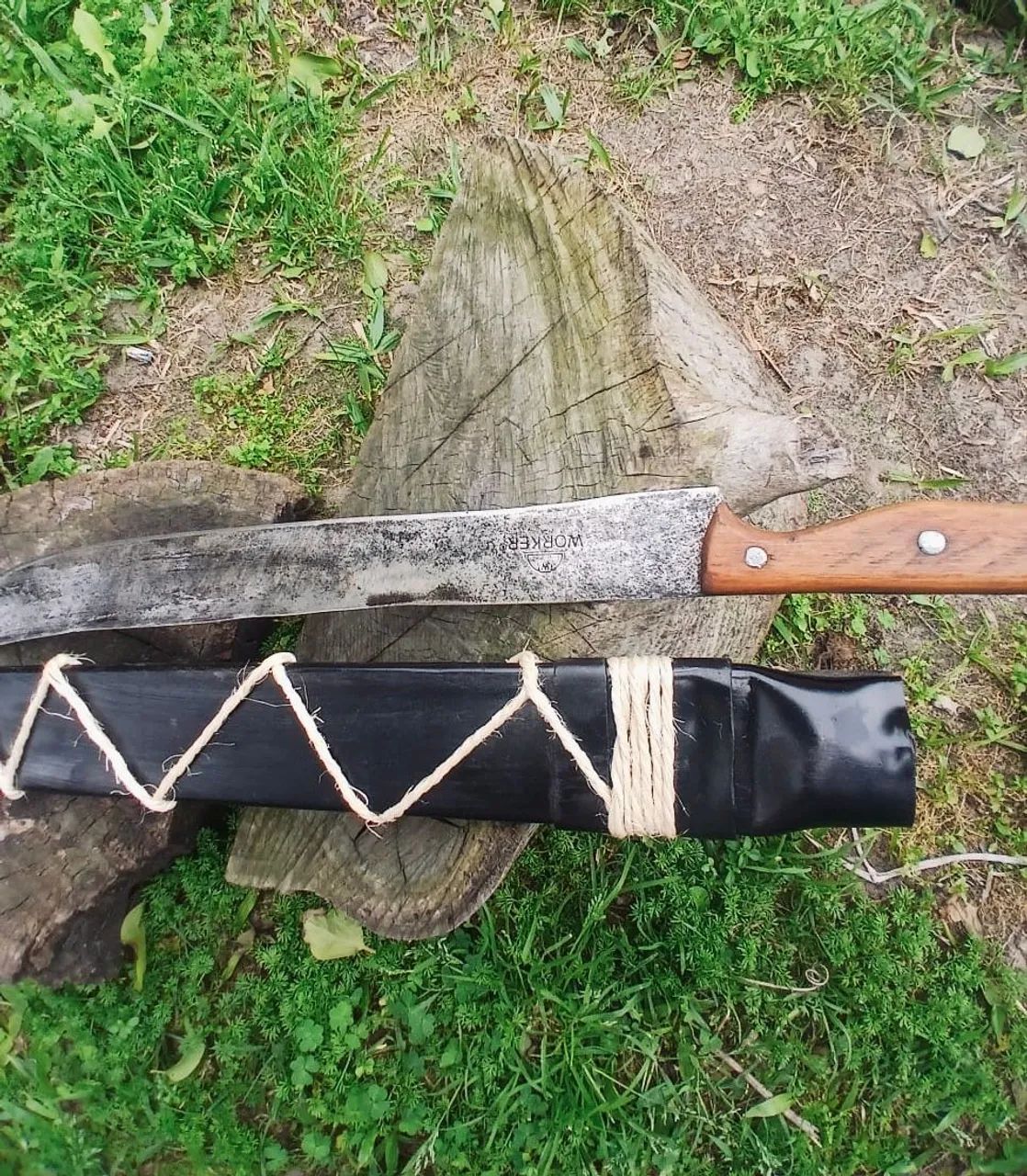 Facão Corta Mato Worker Aço Carbono C/ Bainha Cabo Em Grápia - Foto 6