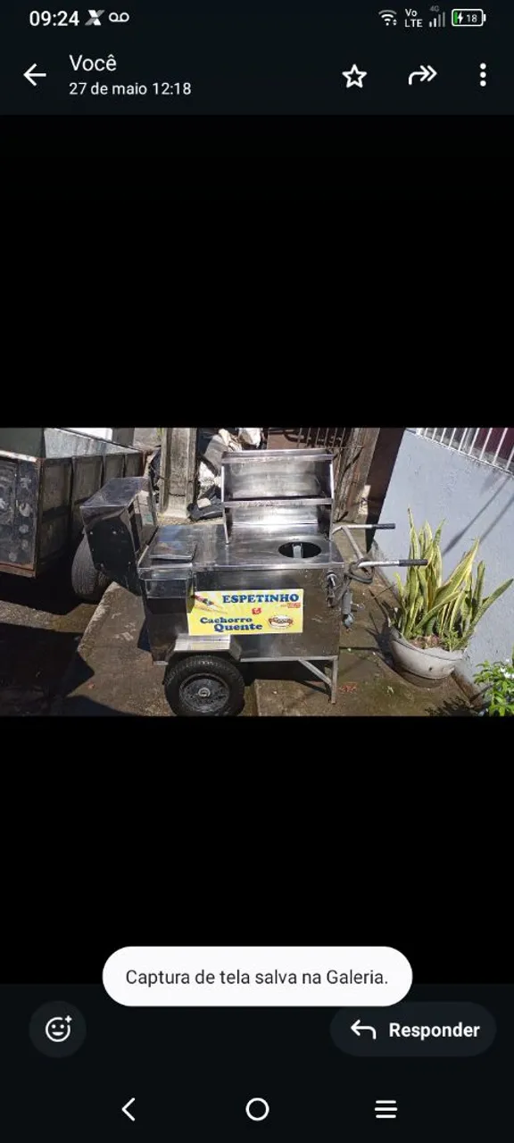 Carrinho de Espetinho e Cachorro Quente - Pronta Entrega