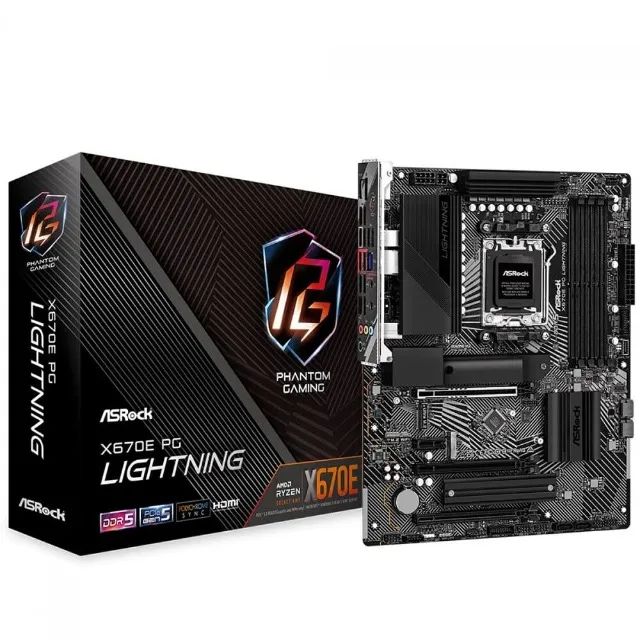 Placa Mãe Asrock X670E PG Lightning, DDR5, AM5, ATX - X670E-PG-LIGHTNING