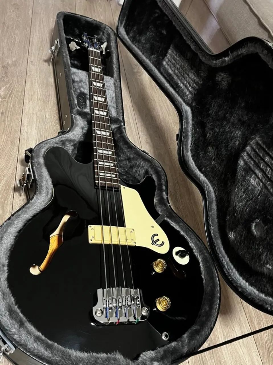 Baixo Epiphone Jack Casady com Case Original e Ferragens Hipshot - Foto 3