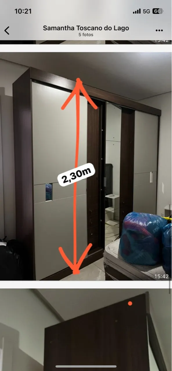 Guarda-Roupas de casal com espelho 2,30m