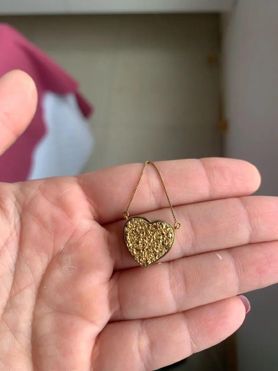 Colar em ouro com pingente em Drusa 