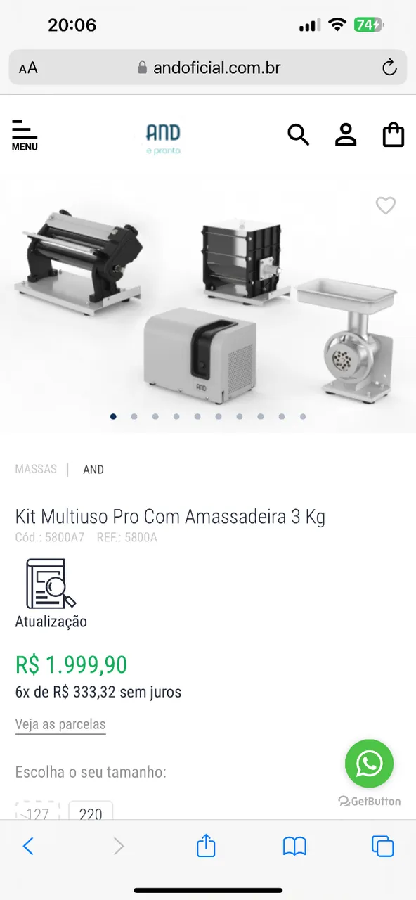 Kit Multiuso Anodilar - Amassadeira, Cilindro e Moedor