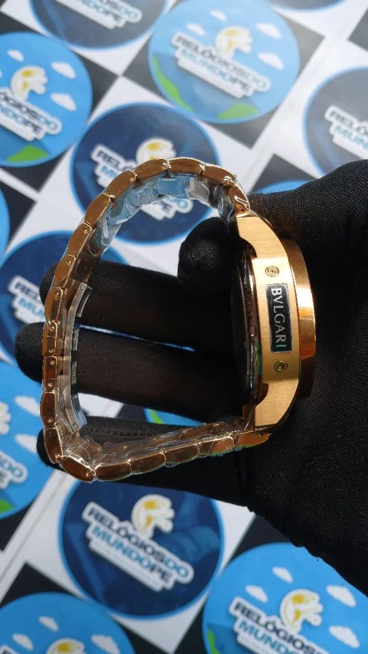 RELOGIO BV AUTOMÁTICO DOURADO E FUNDO PRETO - Foto 5