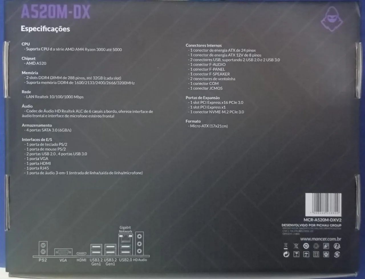 Placa-Mãe A520M-DX Gaming - Foto 2