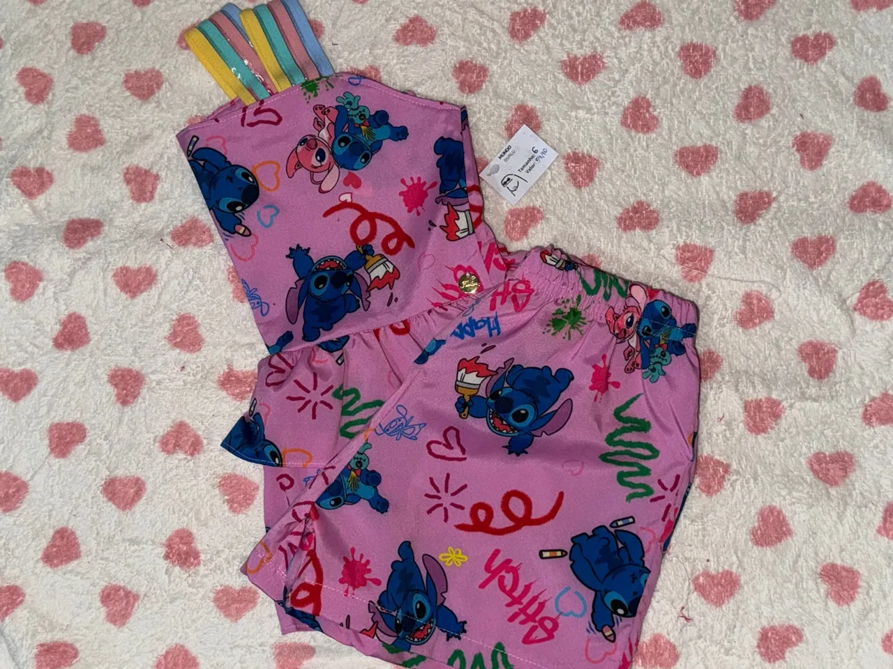 Conjunto Stitch Rosa
