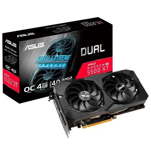 Placa de Vídeo Asus RX 5500XT OC Edition Nova | Caixa e Acessórios