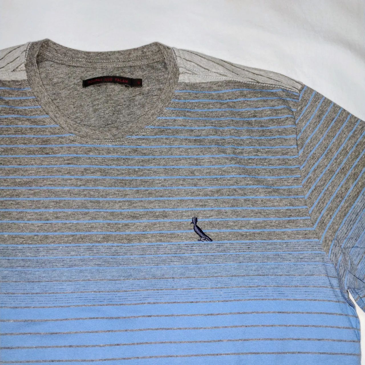 Camiseta Reserva listrada azul e cinza - Foto 2