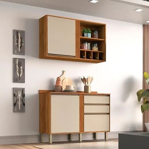 Kit Cozinha Balcão e Aéreo Pérola - Entrega e montagem Grátis p/ Fortaleza - Foto 3