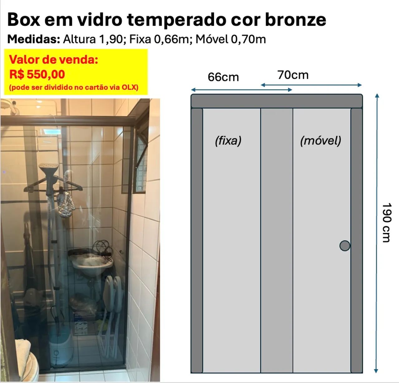 Box em vidro temperado