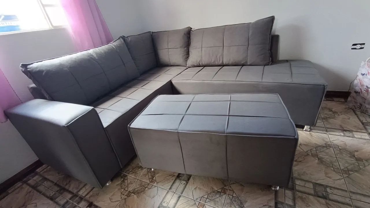 Sofá de Canto Cinza - Novo - Foto 4