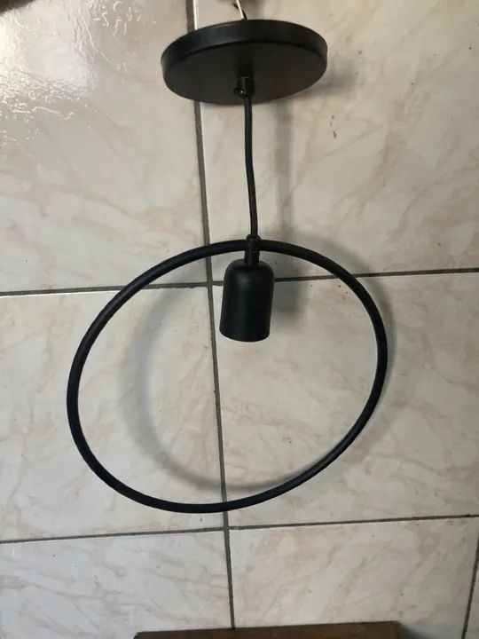 Luminária de teto moderna em círculo preto