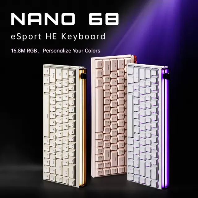 [Novo] Teclado Magnético MADLIONS NANO68, 8000Hz, 0.02 RT, Hot Swap, 65%, RGB, Branco, PC
