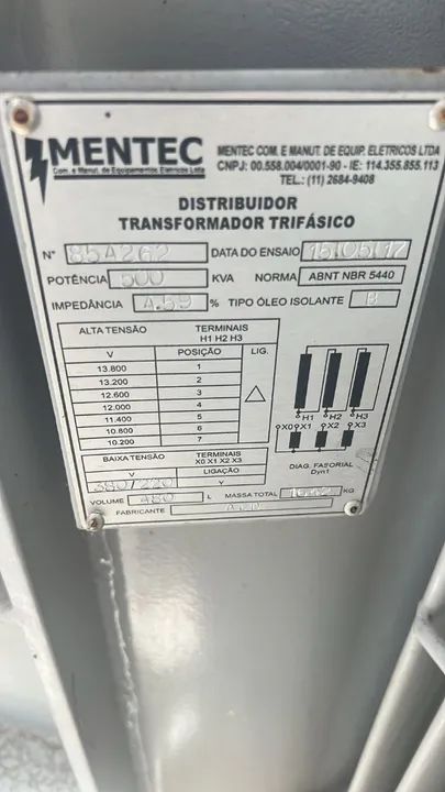 Cabine primária + transformador trifásico de 500 kVA,(nunca foi usada) - Foto 2