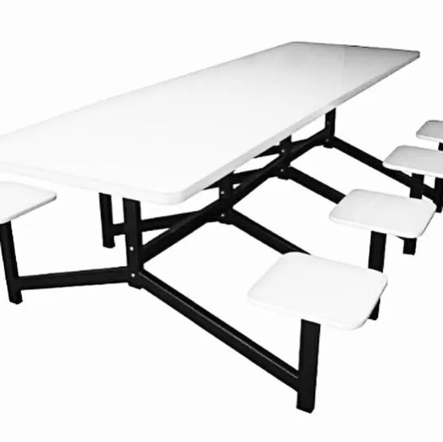 Mesa para refeitório -bancos acoplados com encosto-8 lugares - Foto 4