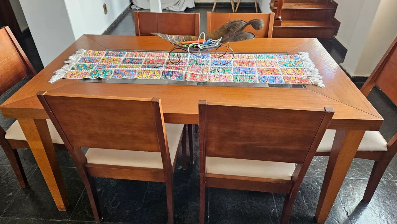 Mesa madeira 6 cadeiras - Foto 6