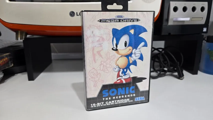 Jogo Sonic The Hedgehog original Mega Drive/Genesis completo na caixa CIB