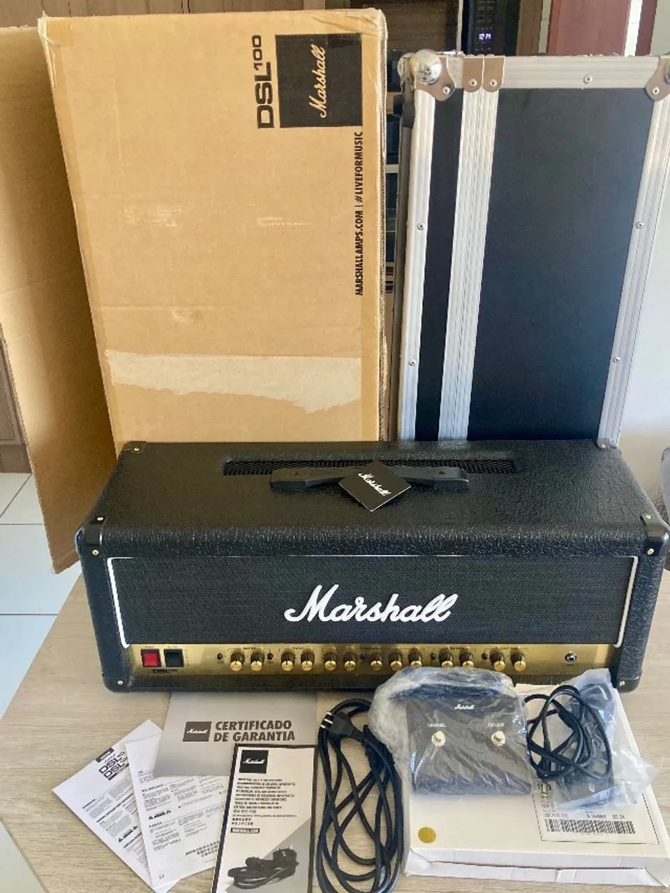 Amplificador Guitarra Valvulado Marshall Dsl100hr Muito Novo + Case 220v - Foto 5