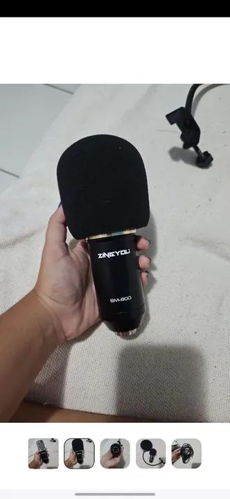 Microfone condensador BM-800, pop filte e cabor - Foto 2