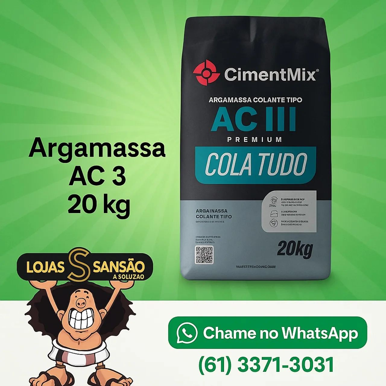 Argamassa AC III 20kg - Oferta Imperdível! - Foto 2