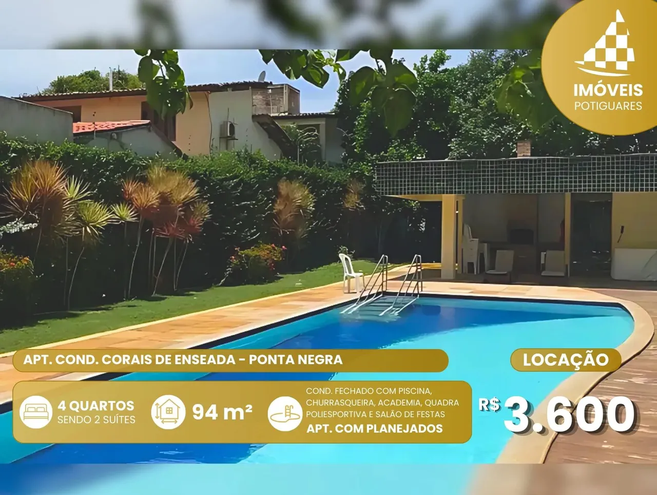 Imóvel para aluguel tem 94 metros quadrados com 4 quartos em Ponta Negra - Natal - RN