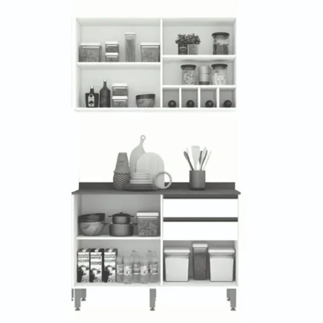 Kit Cozinha Balcão e Aéreo Pérola - Entrega e montagem Grátis p/ Fortaleza - Foto 4
