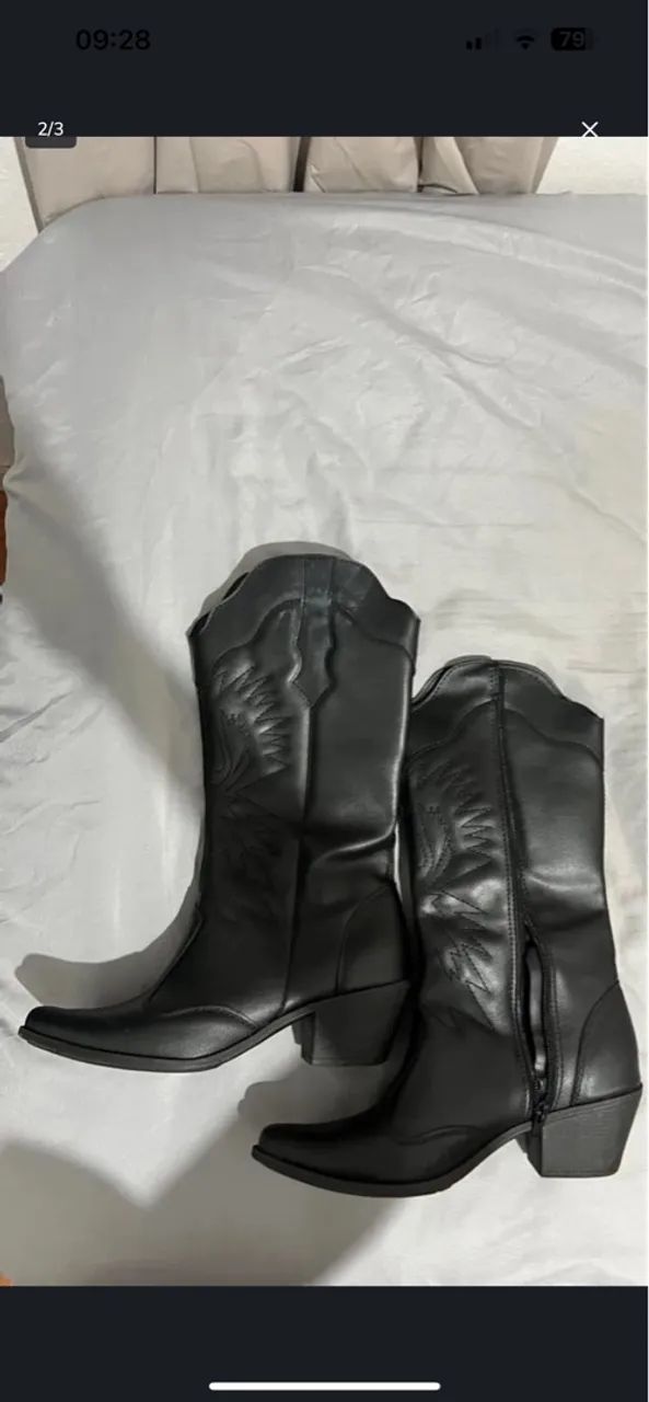 Botas de couro pretas - Foto 2