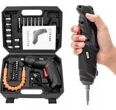 Parafusadeira Furadeira Elétrica Bateria Bivolt 45pc Maleta