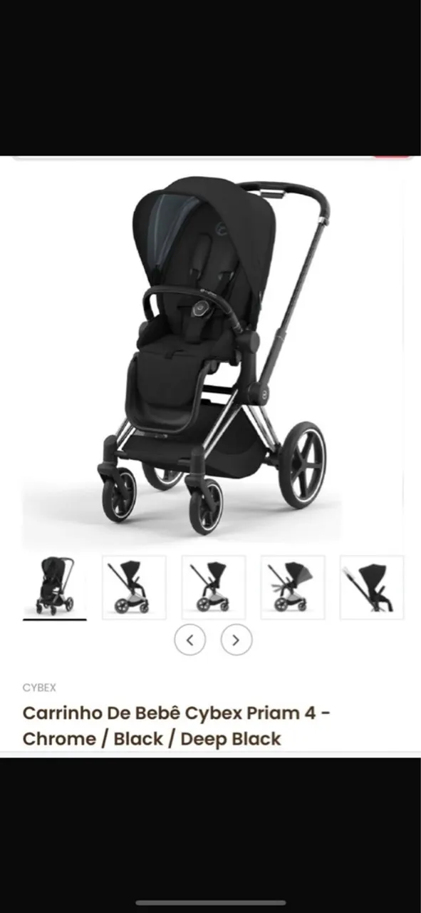 Carrinho de Bebê Cybex Priam 4 - Chrome/Black/Deep Black