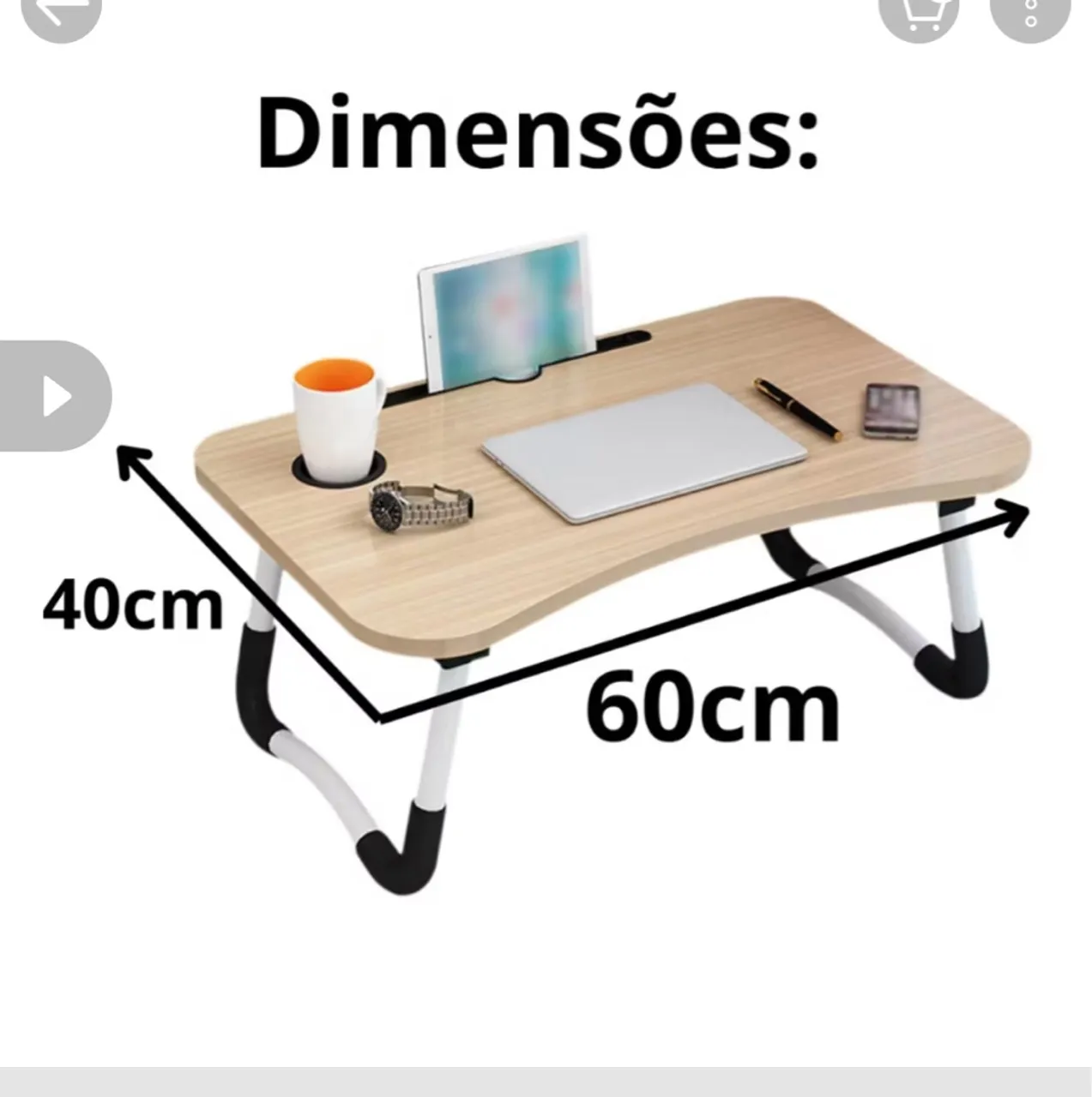 Mesa dobrável para notebook - 60cm x 40cm