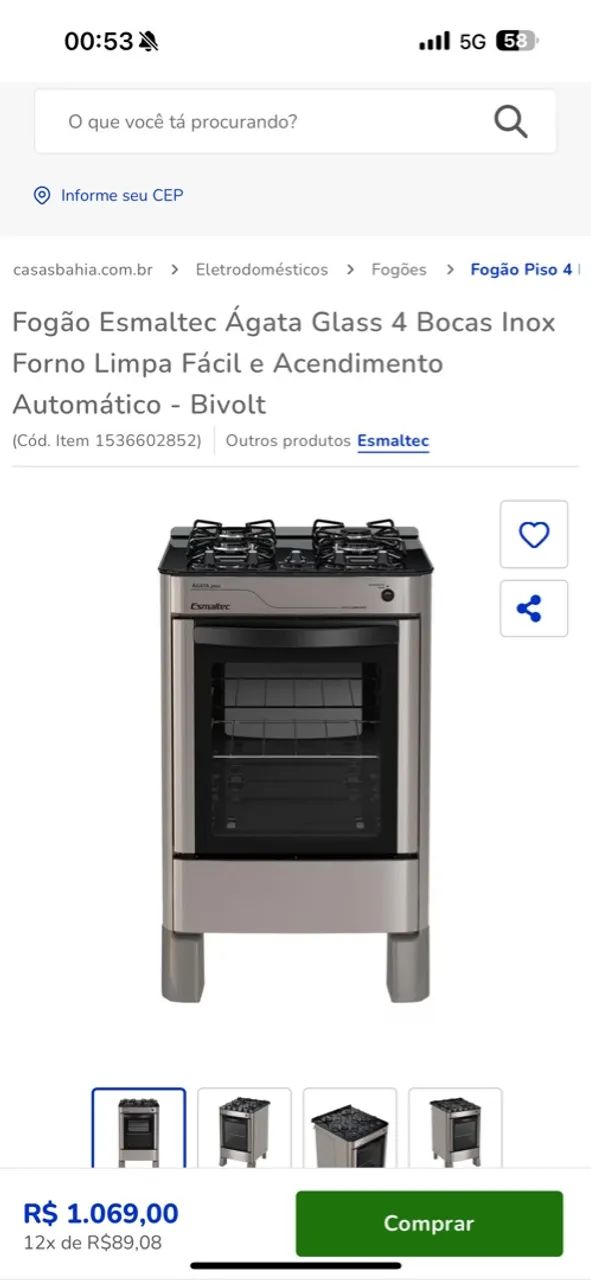 Fogão Esmaltec 4 Bocas - Foto 3
