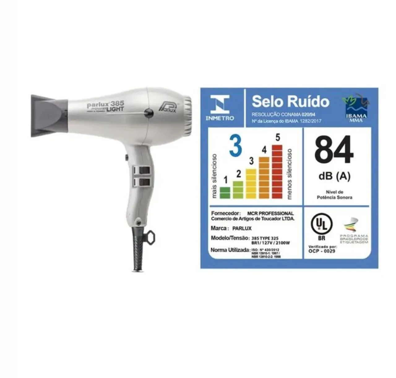 Secador de Cabelo Parlux 385 Power Light - Prata - Foto 4