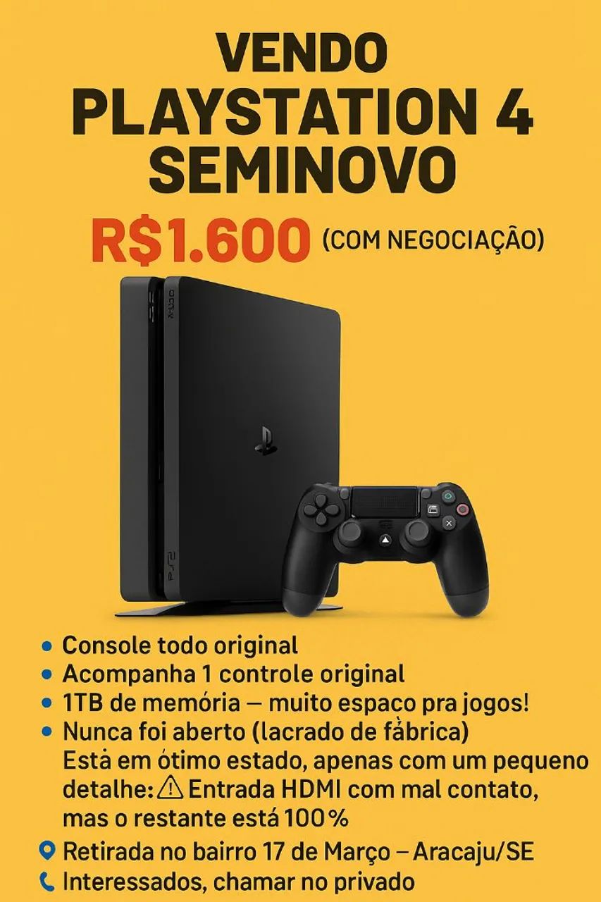 VENDO PLAYSTATION 4!