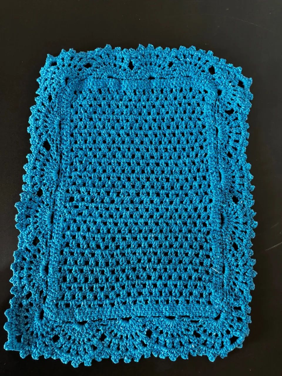 Centro de mesa  de Crochê Azul - Foto 5