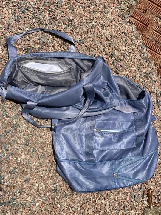 Bolsa de Viagem Dobrável Azul - Foto 3