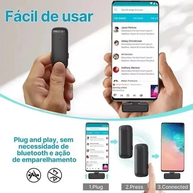 Microfone Ulanzi Sem Fio J12 Conector Usb Tipo C - 2 Mics - Foto 4