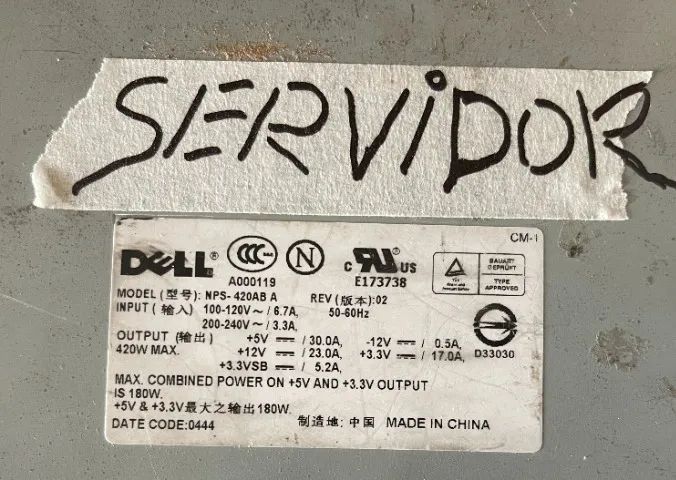 Fonte Servidor Dell PowerEdge 800 830 840 420w Nps-420AB A