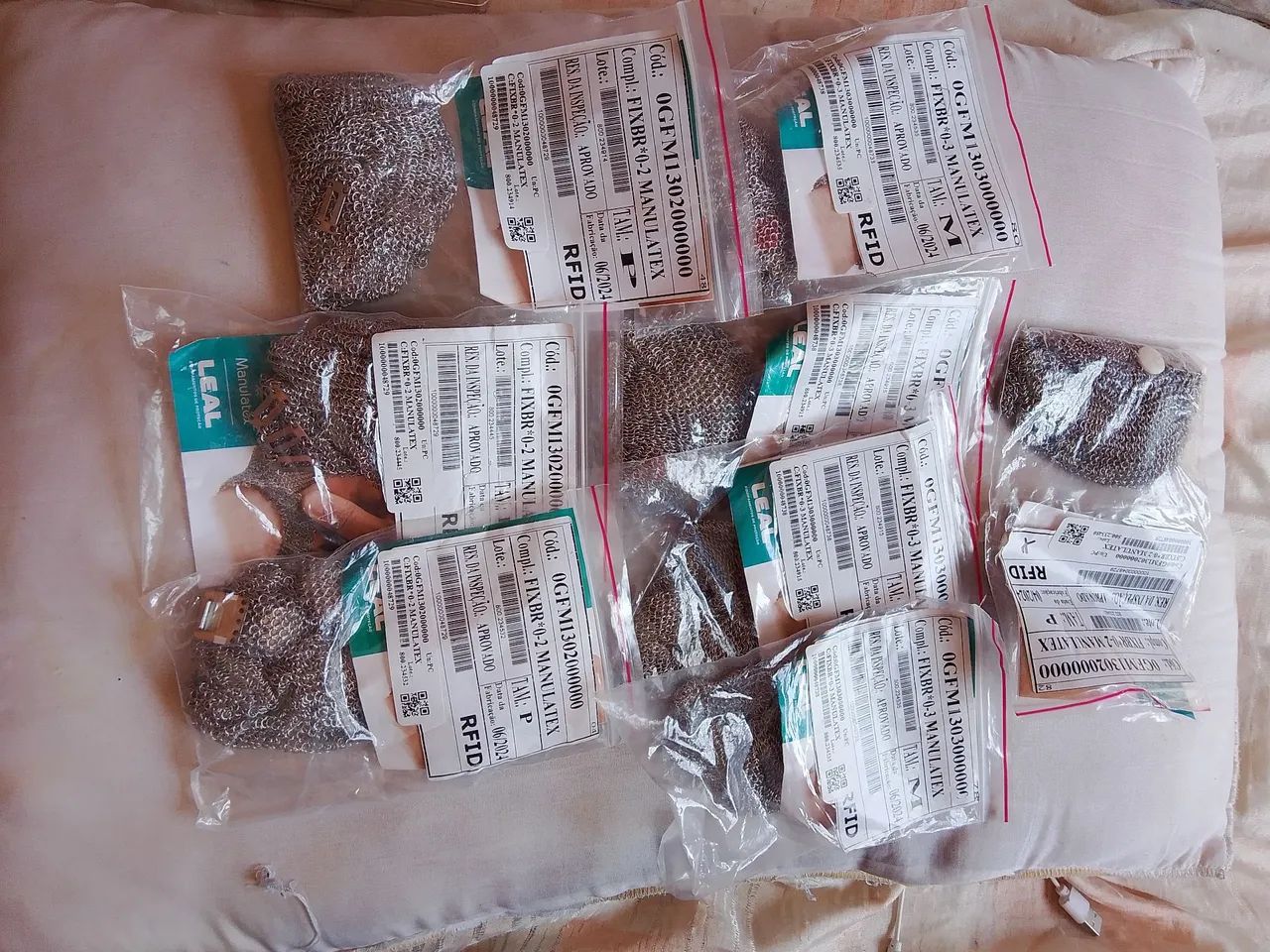 Luvas de segurança tipo malha de aço