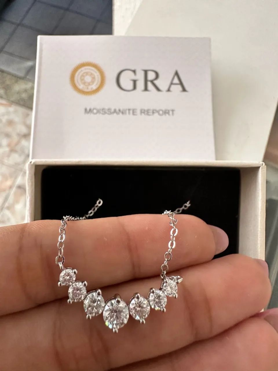 Colar de Moissanite prata 925 - Foto 2