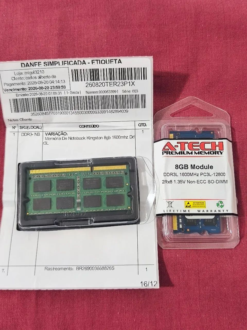 Memória DDR 3 8GB