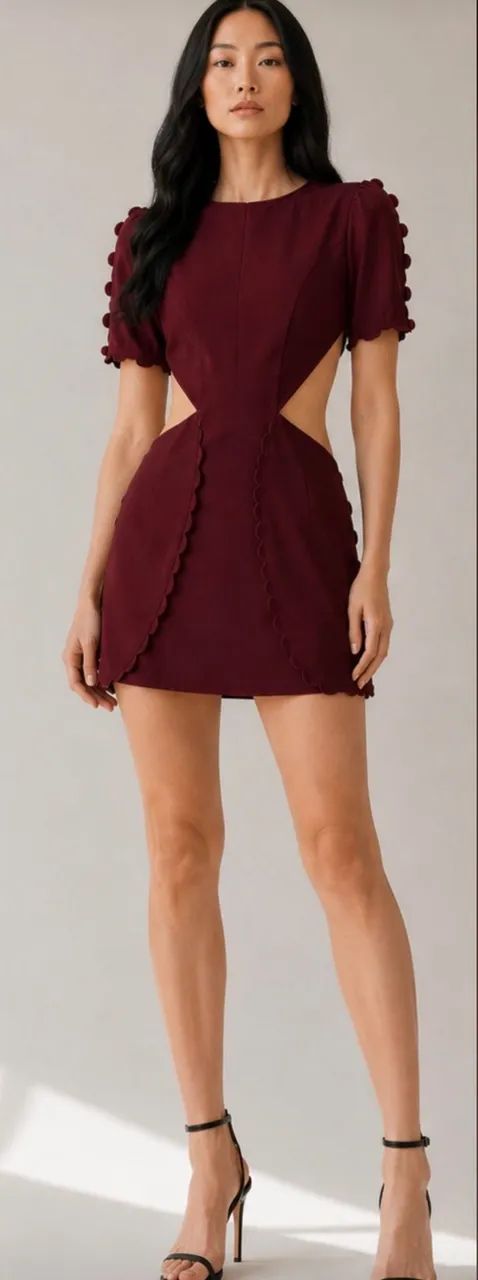 vestido pynablu bordo com fendas 36 - Foto 2