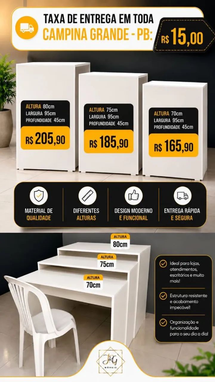 Escrivaninhas versáteis 100% MDF  