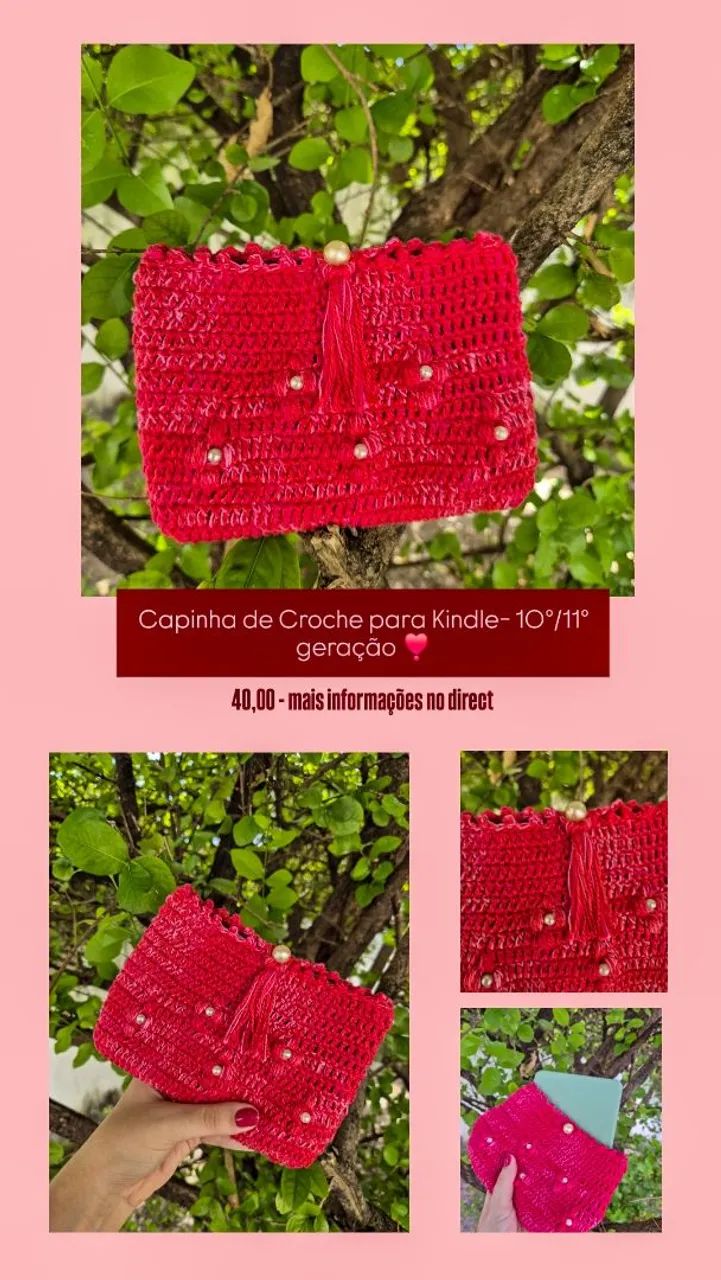 Capa/capinha para Kindle de Croche  - Foto 2