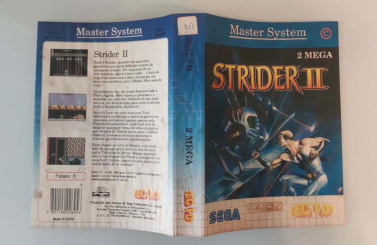 Encarte.  Strider 2. Master System .