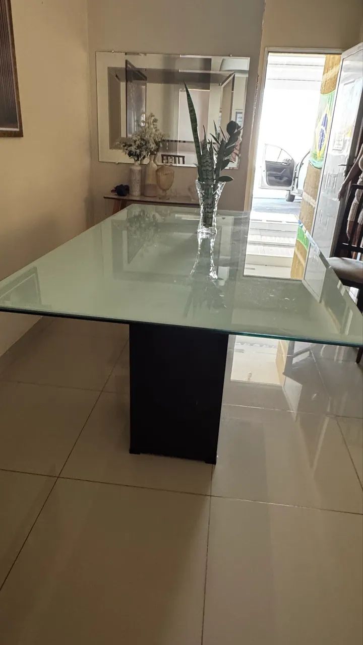Mesa de jantar vidro 
