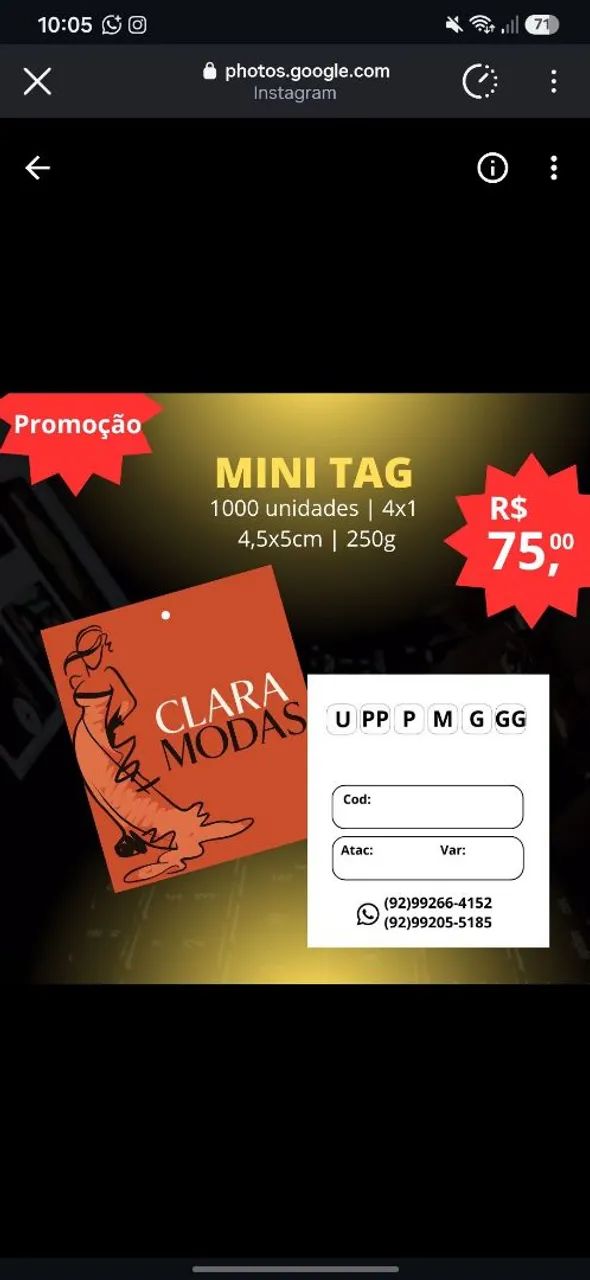 Tag e mini tag personalizada