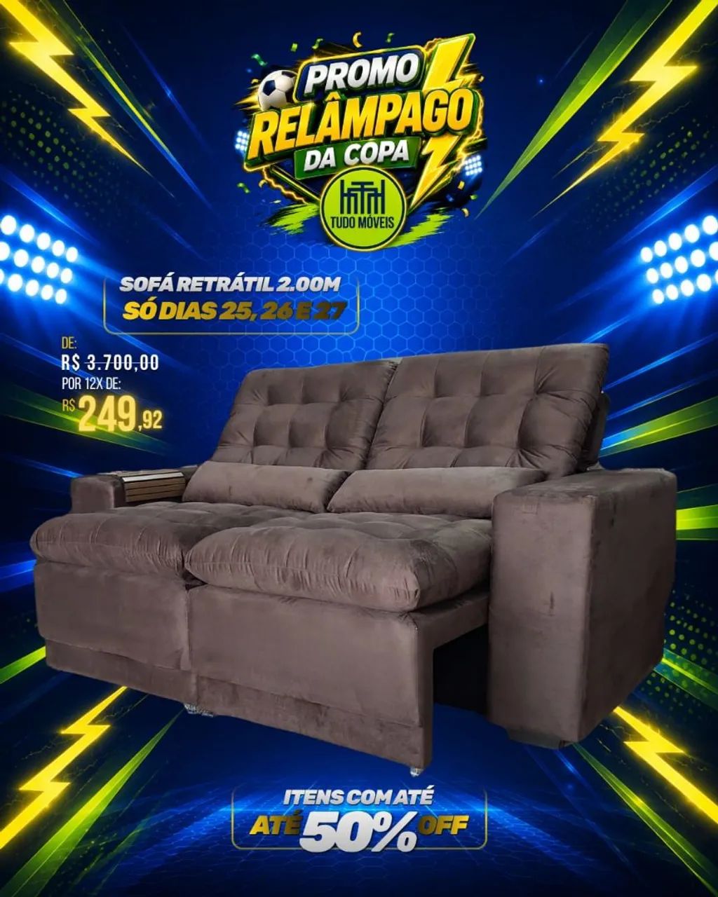 Sofá retrátil e reclinável 2.00M - Foto 3