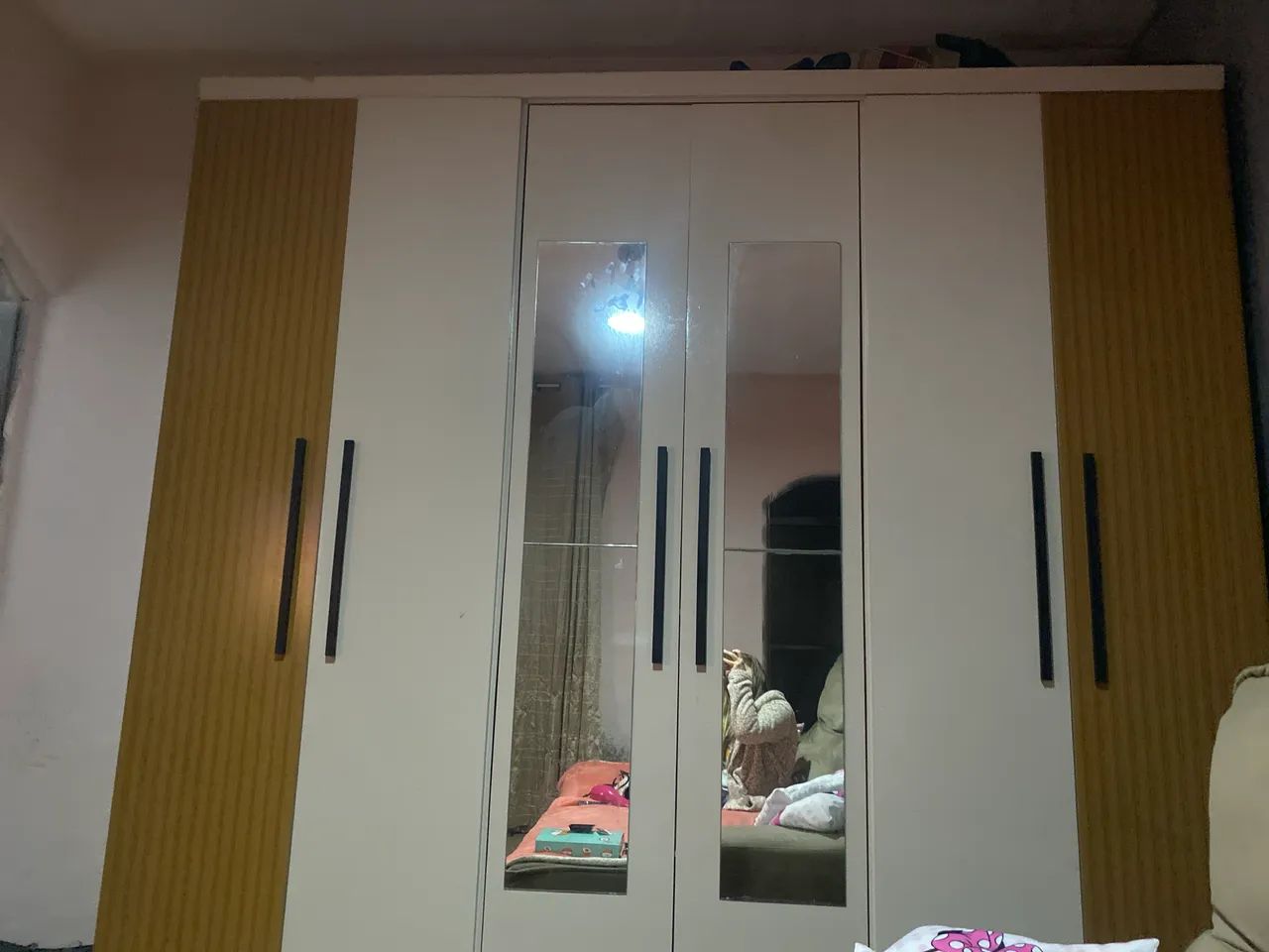 Guarda-Roupa 2m C Espelho Bege 